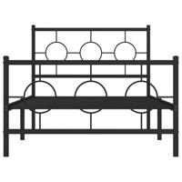 Bedframe met hoofd- en voeteneinde metaal zwart 100x190 cm - thumbnail
