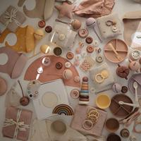 Siliconen fopspeenhouder MUSHIE rozen - thumbnail