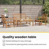 Tuinbankenset 4 pcs Naturel Massief Teakhout - thumbnail