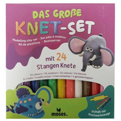 Moses klei set 24 kleuren met gereedschap 28 delig