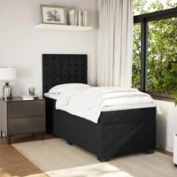 Boxspring met matras fluweel zwart 140x190 cm - thumbnail