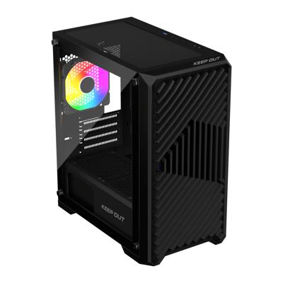 ATX Semi-toren doos KEEP OUT XC-220 ARGB 4FANS Zwart