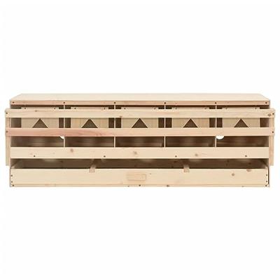 VidaXL Kippenlegkast 5 compartimenten 117x33x38 cm massief grenenhout