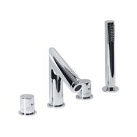 Badrandkraan Sapho Go Deck 2-knop Thermostatische Mengkraan Compleet 4-gats Chroom Sapho - thumbnail