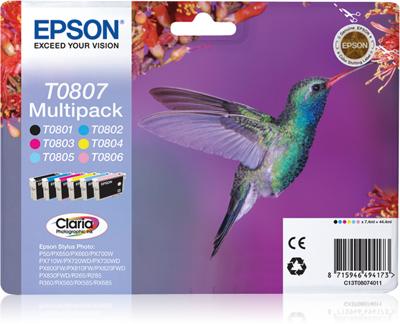 Epson Multipack 6-colours T0807 Claria Photographic Ink - [C13T08074021]