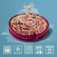 Coox Siliconen quichevorm met glazen bodem (Rood) - thumbnail