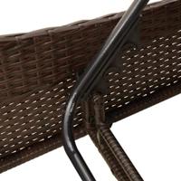 Ligbed met kussen 60x205x73 cm poly rattan bruin - thumbnail