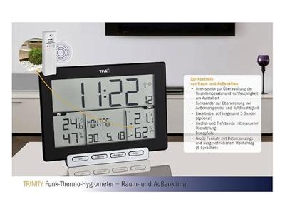 TFA Dostmann Trinity 30.3058.01 Draadloze thermo- en hygrometer Zwart