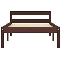 vidaXL Bedframe massief grenenhout donkerbruin 100x200 cm - thumbnail