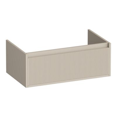 Brauer Hope Wavy - Onderkast - 80 cm - met 1 Softclose Lade Greeploos en 1 Sifon Uitsparing - Mat Beige