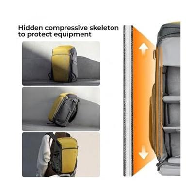 K&F Concept Alpha Air camera rugzak 25L met variabele vakindeling en regenhoes - geel