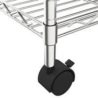 Opbergrek met wielen 3-laags 150 kg 60x35x81 cm chroomkleurig - thumbnail