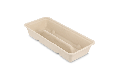 Frikandelbakje A16D (dubbel) suikerriet BIO Frikandelbakje A16D (dubbel) suikerriet BIO