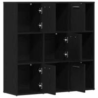 Boekenkast 90x28x90 cm bewerkt hout zwart eikenkleur - thumbnail