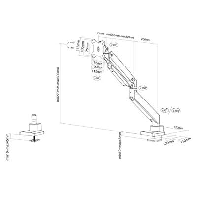Neomounts NM-D775PLUS Monitorarm Zwart - thumbnail