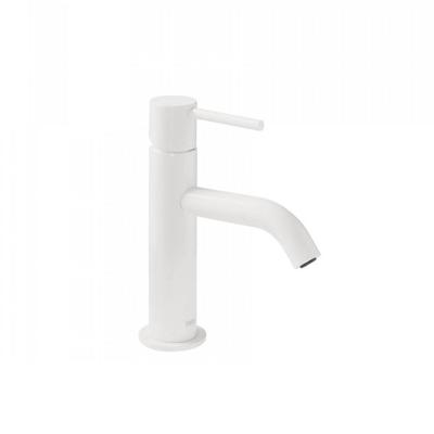 Wastafelmengkraan Tres Study Colors 1-Hendel Uitloop Recht 7 cm Rond Mat Wit Tres