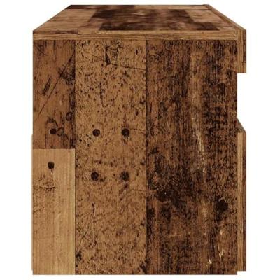 Tv-meubel met LED 120x35x40 cm bewerkt hout oud hout