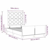 Bedframe met hoofdeinde Donkergroen 100 x 200 cm Fluweel - thumbnail