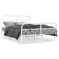 Bedframe met hoofd- en voeteneinde metaal wit 150x200 cm - thumbnail