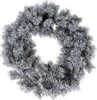 Kerstkrans - groen met sneeuw - 50 cm - thumbnail