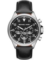 Horlogeband Michael Kors MK8442 Leder Zwart 22mm - thumbnail