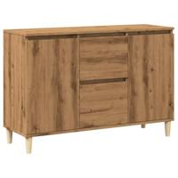 Dressoir 102x35x70 cm bewerkt hout artisanaal eikenkleurig - thumbnail