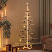 Kerstdecoratie kerstboom 180 cm massief grenenhout - thumbnail