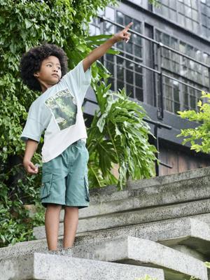 Bermuda in battle-stijl voor jongens dennen Bermuda in battle-stijl voor jongens dennen