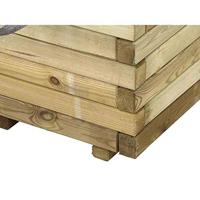 Siena Garden TAUNUS TANUSSLIM 50 Plantenbak Dennenhout, Vlies Natuur, Zwart - thumbnail