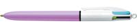 Bic Colours Fun 4-kleurenbalpen, medium, pastel inktkleuren, lichaam pastelroze - thumbnail