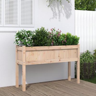 VidaXL Plantenbak met poten 110x31x70 cm massief grenenhout VidaXL Plantenbak met poten 110x31x70 cm massief grenenhout