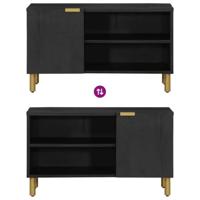 Tv-meubel 80x33x46 cm bewerkt hout zwart - thumbnail