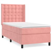 Boxspring met matras fluweel roze 100x200 cm - thumbnail