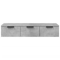 Wandkast 102x30x20 cm bewerkt hout betongrijs - thumbnail