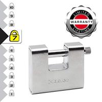 Masterlock 80mm wide x 30mm zinc alloy body with hardened steel armour - hardened - 680EURD - thumbnail