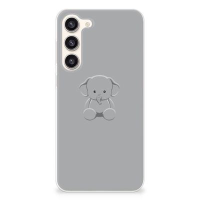 Samsung Galaxy S23 Plus Telefoonhoesje met Naam Grijs Baby Olifant Samsung Galaxy S23 Plus Telefoonhoesje met Naam Grijs Baby Olifant