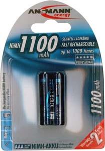 Ansmann HR03 Oplaadbare AAA batterij (potlood) NiMH 1050 mAh 1.2 V 2 stuk(s) Ansmann HR03 Oplaadbare AAA batterij (potlood) NiMH 1050 mAh 1.2 V 2 stuk(s)
