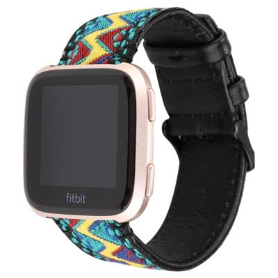 Voor Fitbit versa etnische stijl lederen riem (vers) Voor Fitbit versa etnische stijl lederen riem (vers)