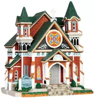 Lemax darlington church verlichte kerk Caddington Village 2014 - thumbnail