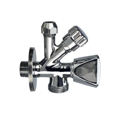 Riko hoekstopkraan 2-weg 1/2" bu x 3/4" bu chroom