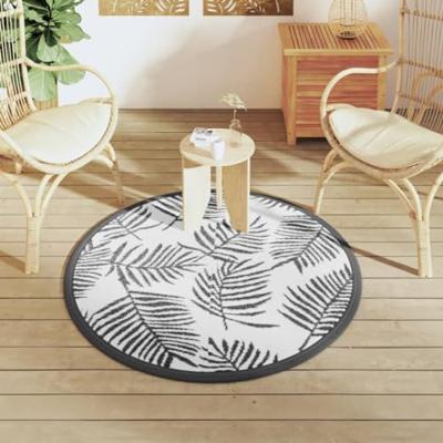 VidaXL Buitenkleed arakil ø 120 cm polypropeen wit en zwart