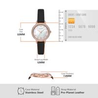 Emporio Armani AR11485 Horloge Cleo staal-leder rosekleurig-zwart 32 mm - thumbnail