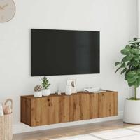 Tv-wandmeubel 120x30x30 cm bewerkt hout artisanaal eikenkleurig - thumbnail