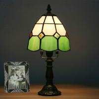 Vintage kerk glas bed slaapkamer lLiving kamer Bar Cafe decoratie kleine tafel lamp stijl: legering base (groen) - thumbnail