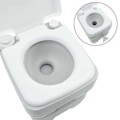 VidaXL Camping toilet grijs en wit 41,5 x 36,5 x 42 cm polyetheen
