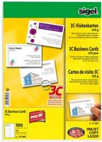 Sigel LP800 Bedrukbare visitekaarten, gladde kant 85 x 55 mm Helderwit 100 stuk(s) Papierformaat: DIN A4 - thumbnail