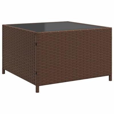 Tuinbank met tafel en kussens L-vormig poly rattan bruin Tuinbank met tafel en kussens L-vormig poly rattan bruin