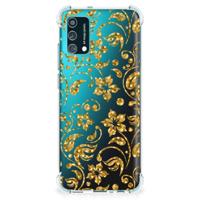 Samsung Galaxy M02s | A02s Case Gouden Bloemen - thumbnail