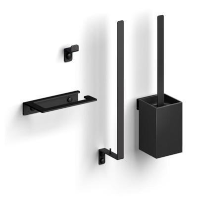 Accesoireset Toilet Clou Fold Mat Zwart