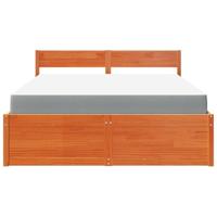Bed met lades en matras massief grenenhout wasbruin 160x200 cm - thumbnail